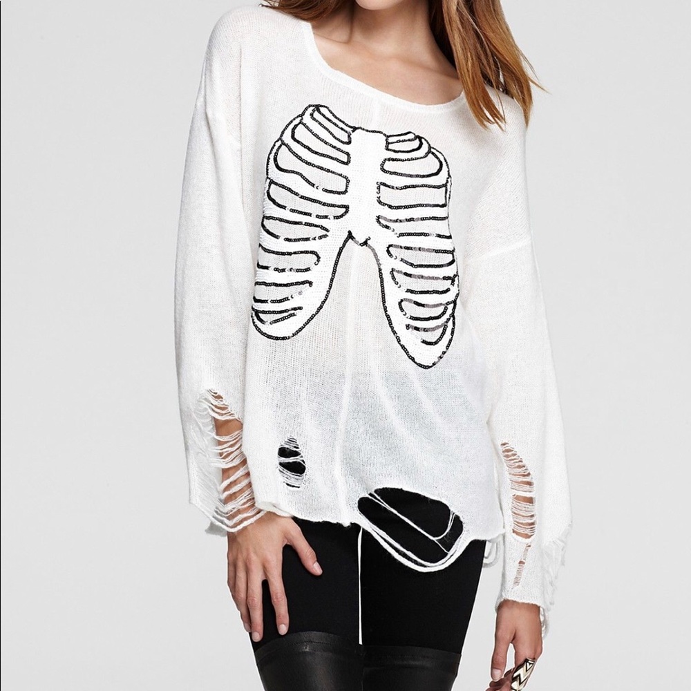 wildfox lennon skeleton sweater